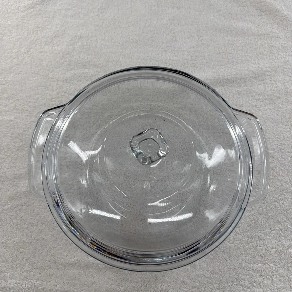 Vintage Anchor Hocking 2qt Clear Glass Casserole Dish Bowl Ovenware 9
